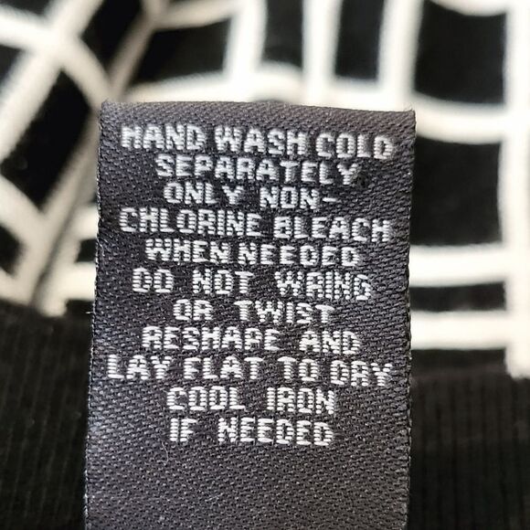 Chelsea & Theodore Black & White Patterned Sweater Knit Skater Skirt Size L - Picture 4 of 4